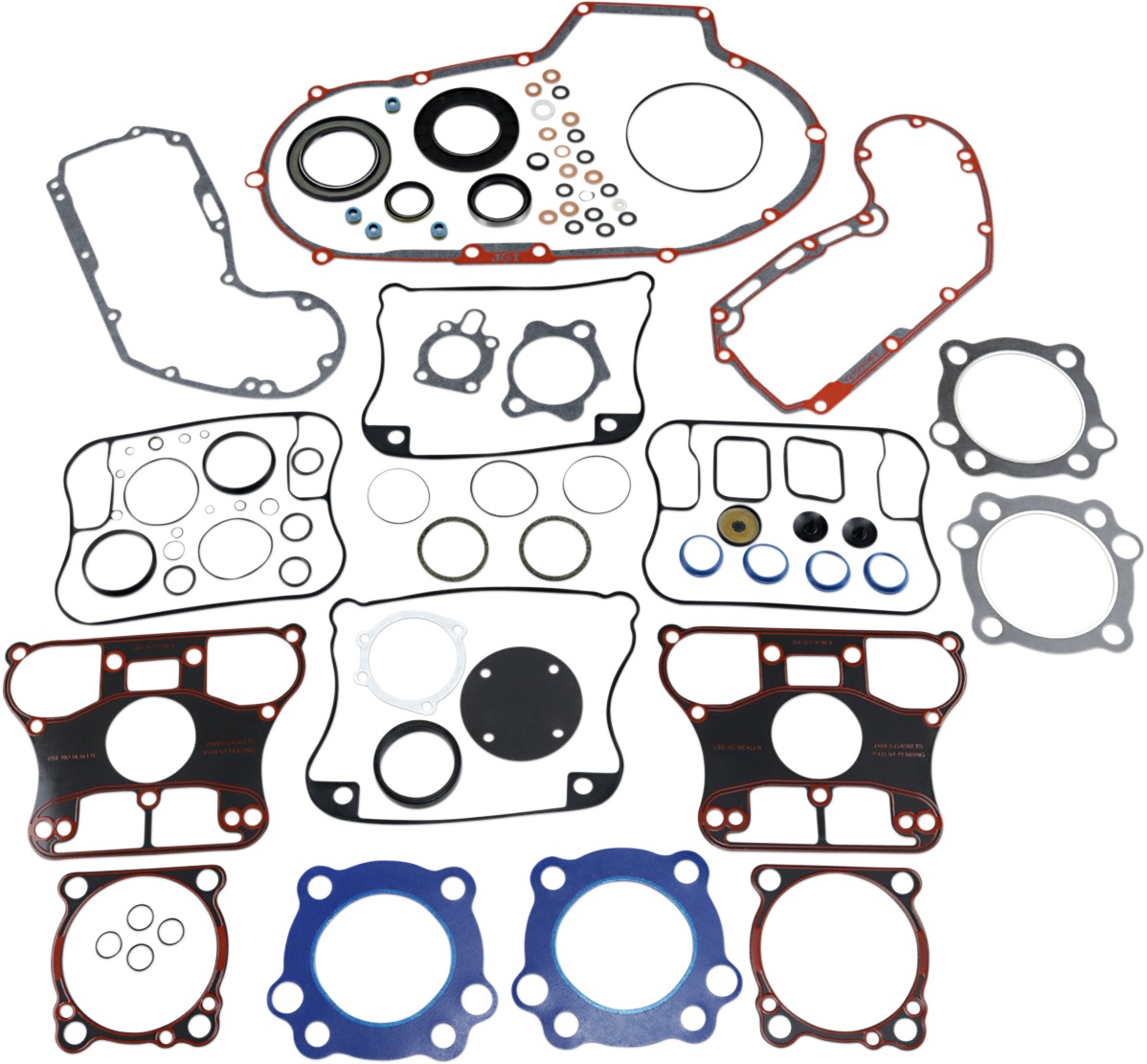 Complete Engine Gasket Kit w/ .045" Head Gaskets & Rubber Rocker Cover - For 91-03 H-D Sportster 883 - Click Image to Close