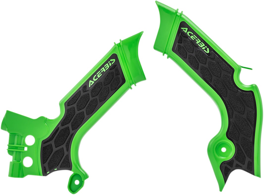 X-Grip Frame Guards Green/Black - For 19-24 Kawasaki KX250F/X KX450/X - Click Image to Close