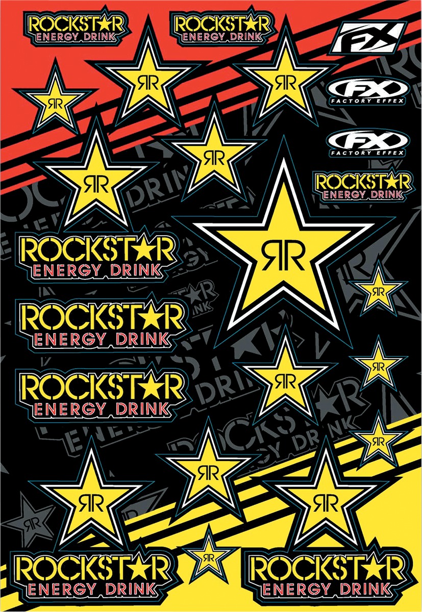 Sticker Sheets - Mylar Rockstar Energy Stkr Kt - Click Image to Close