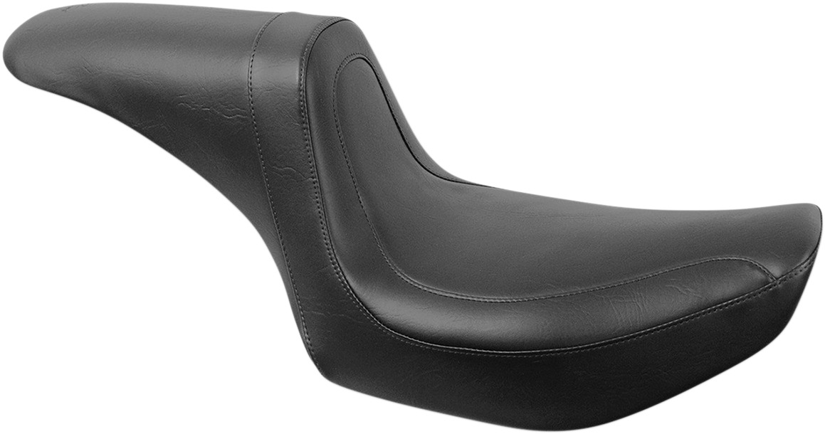 Fastback Smooth Vinyl 2-Up Seat - Black - For 82-94 Harley FXR - Click Image to Close