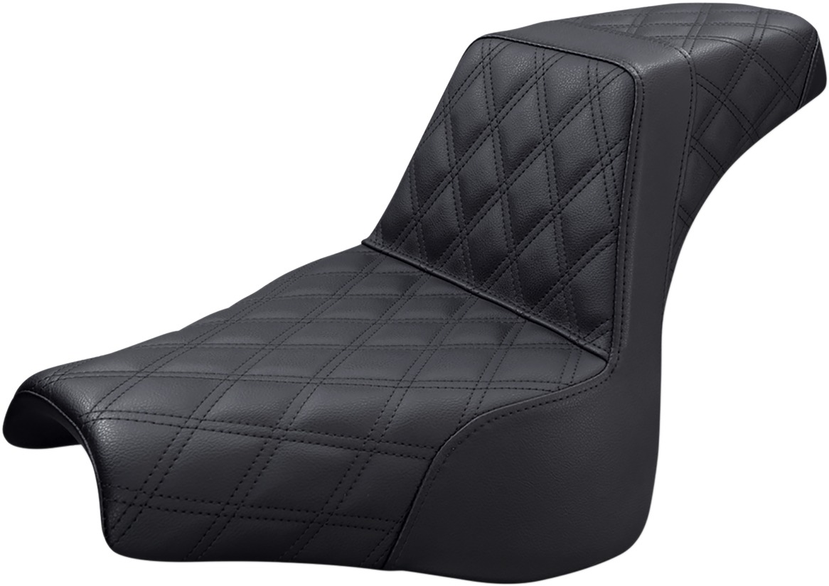 Step-Up Full Diamond 2-Up Seat - Black - For 18-20 Harley FXFB/S - Click Image to Close