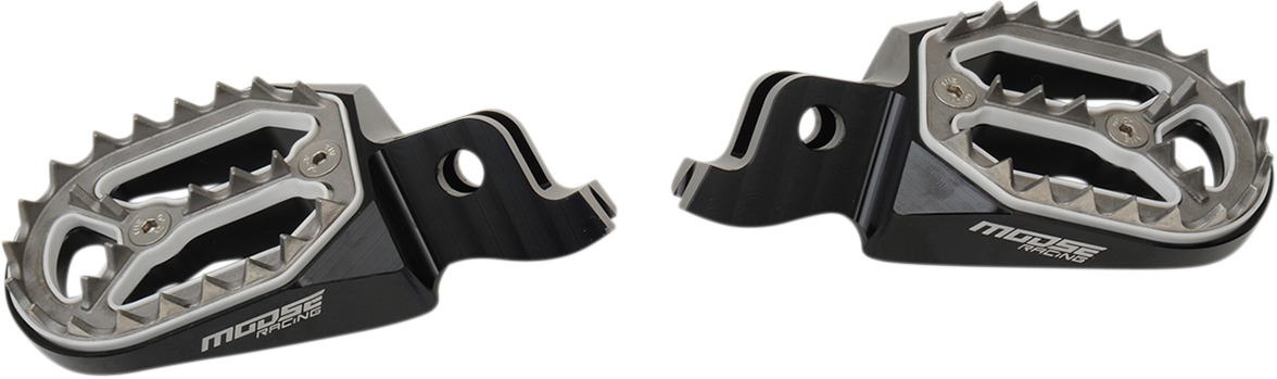 Qualifier Footpegs Black/Silver - For 06-18 Kawasaki KX250F KX450F - Click Image to Close