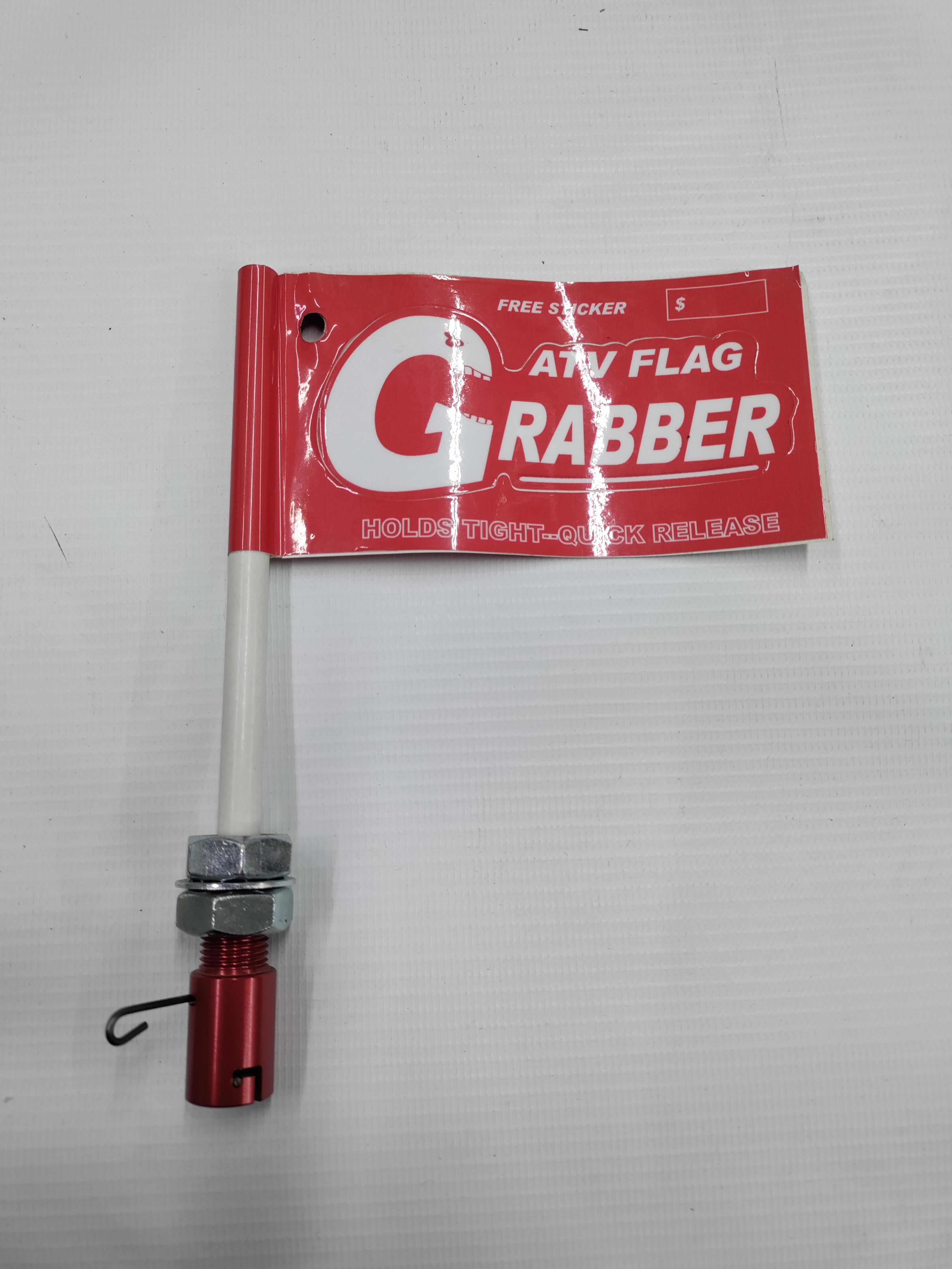 The "Flag Grabber" - Red Quick Release Whip Flag Pole Mount - 5/16" - Click Image to Close