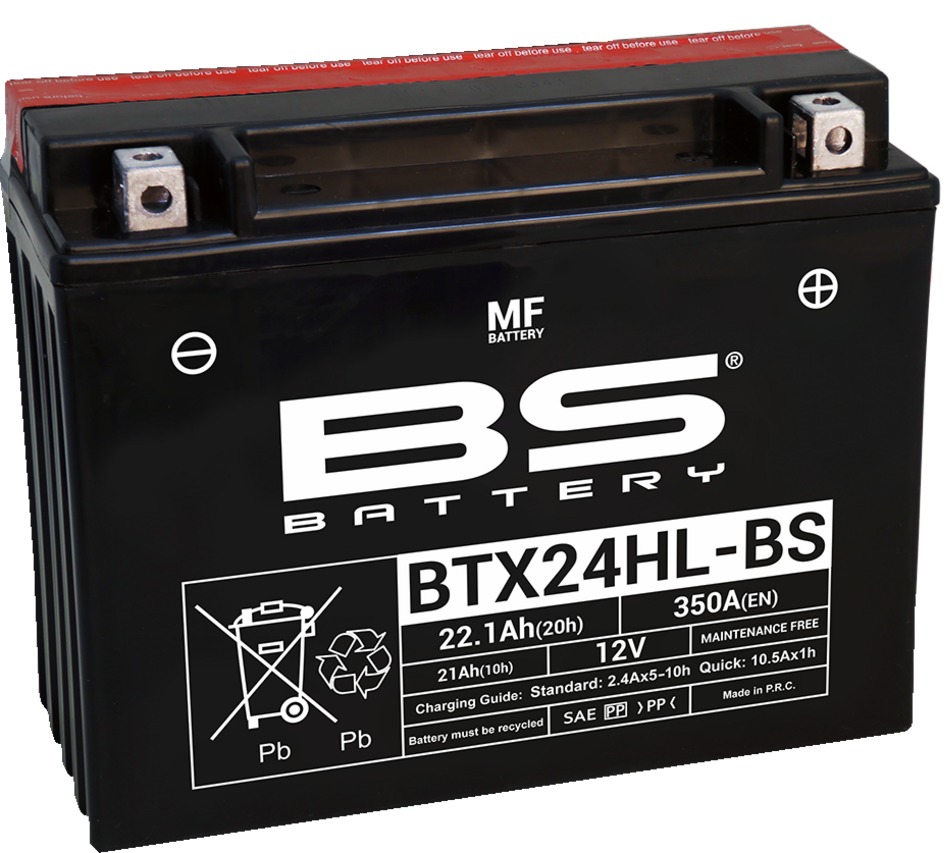 Maintenance Free Sealed Battery - Replaces YTX24HL-BS - Click Image to Close