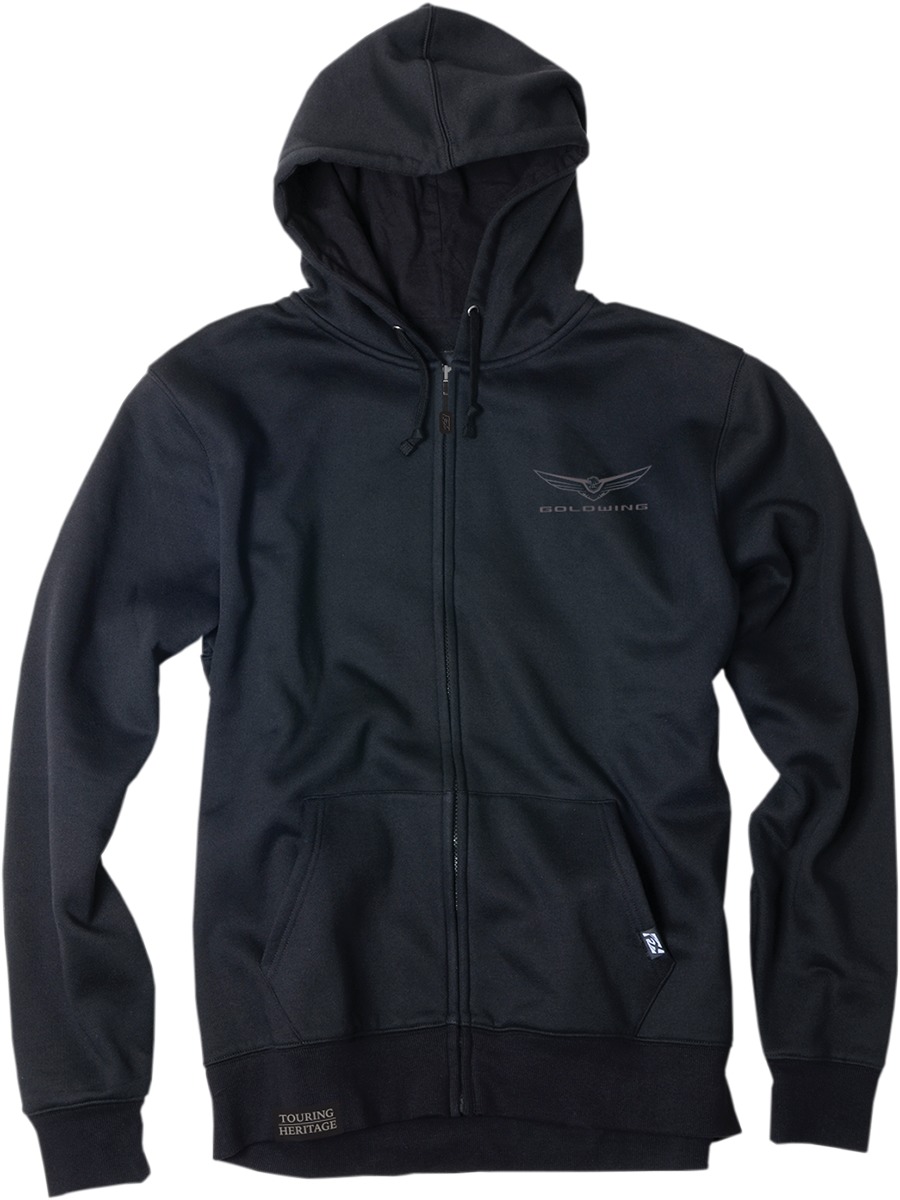 Men's Gold Wing Burst Zip Hoody - Gw Burst Zip Hoody Blk Xl - Click Image to Close