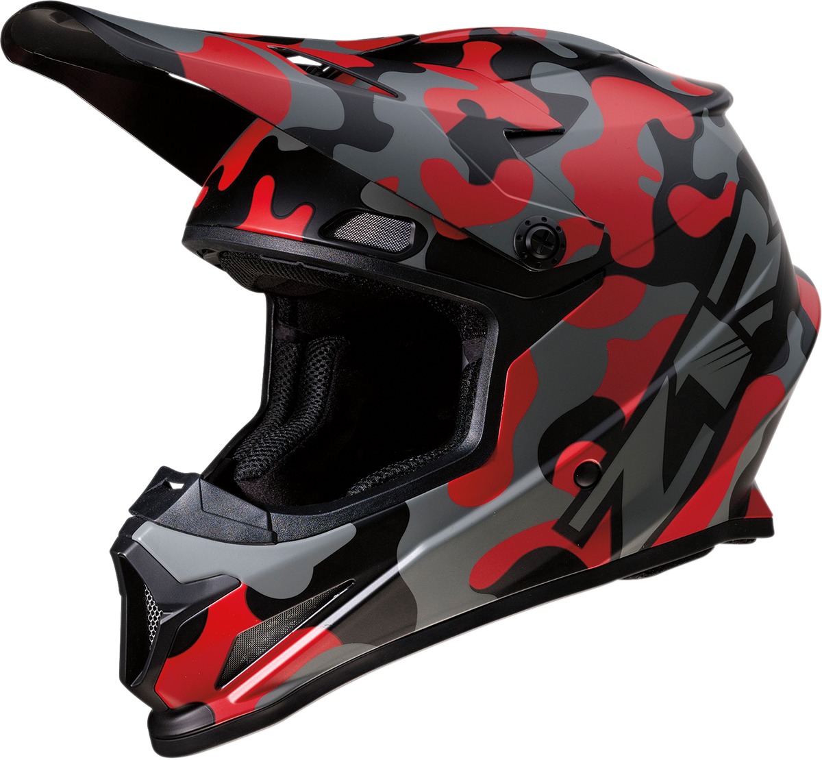 Rise Camouflage Full Face Offroad Helmet Red X-Large - Click Image to Close