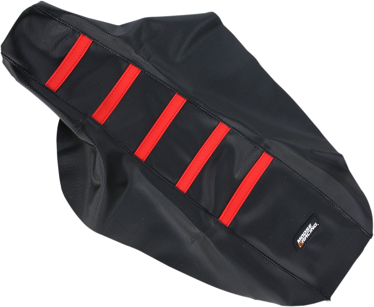 Black/Red Ribbed Seat Cover - For 96-07 Honda CR80R CR85R - Click Image to Close