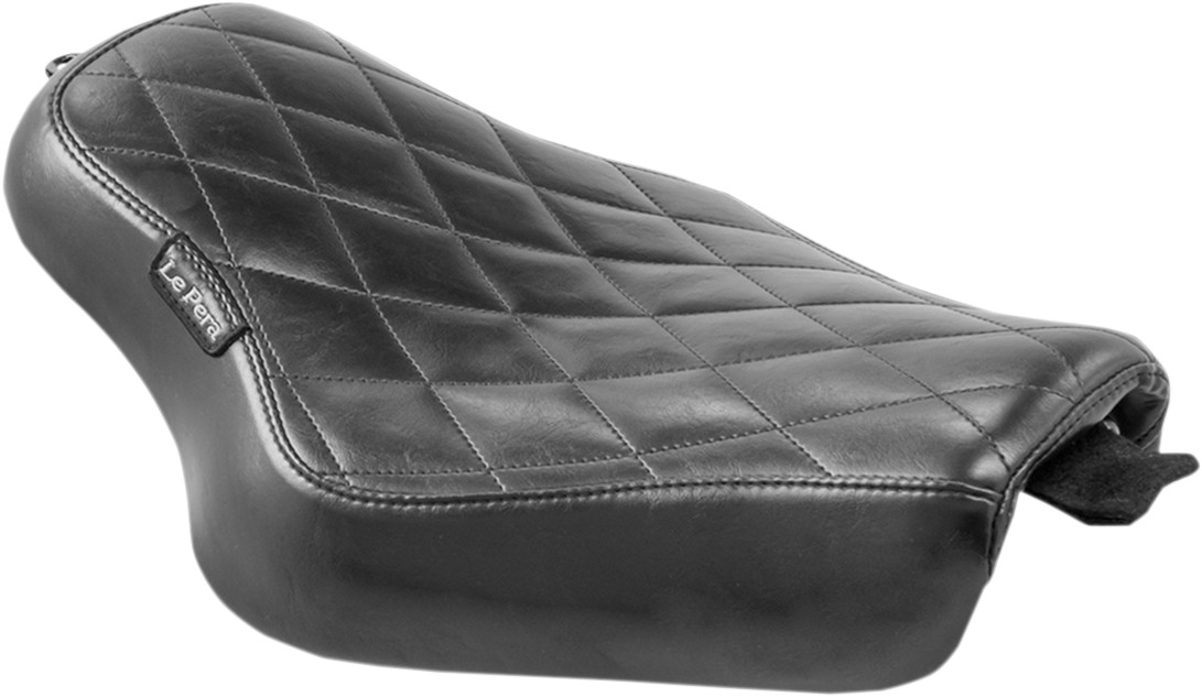 Streaker Diamond Vinyl Solo Seat - Black - For 04-06 & 10-20 Harley XL - Click Image to Close