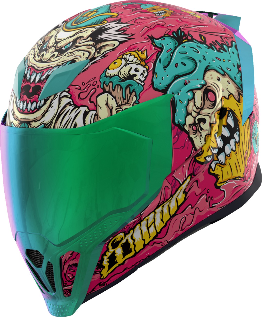 ICON Airflite Snack Attack MIPS Helmet 3XL Pink - Full-face helmet with MIPS protection - Click Image to Close