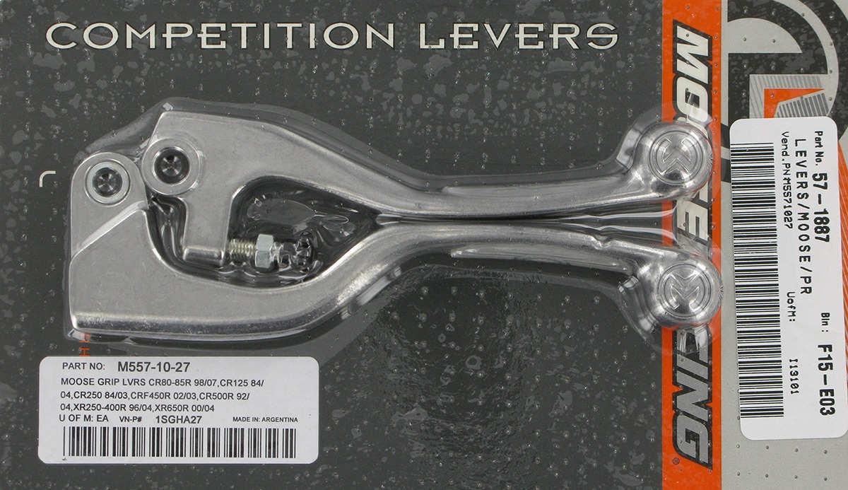 Natural & Clear Competition Brake & Clutch Lever Set - For 92-11 Honda Husqvarna - Click Image to Close