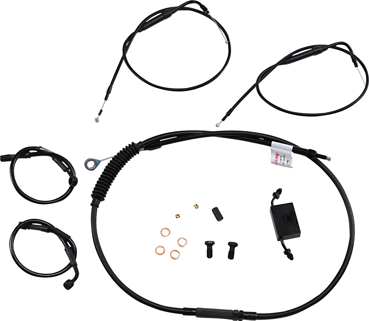 Extended Black Control Cable Kit for 8" Scrambler & Tracker Bars - Click Image to Close