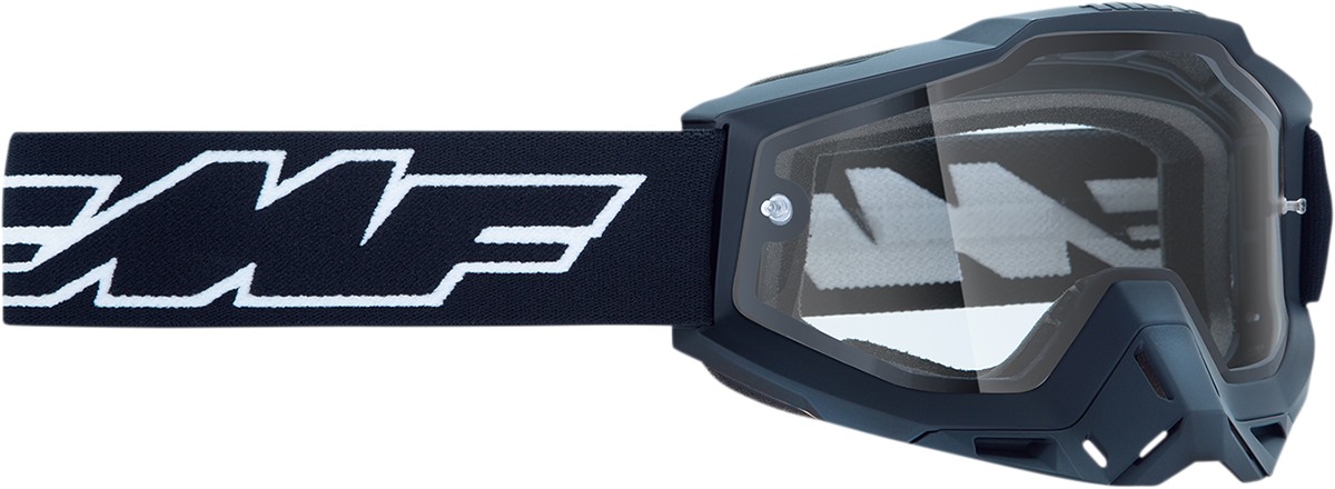 FMF PowerBomb Enduro Rocket Goggles Black Clear Lens - Dual-pane lens for fog prevention - Click Image to Close