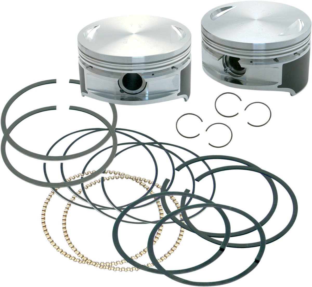 Forged Piston Sets for S&S Engines - Pstn Kt 106" Strkr 3-7/8 9.8:1 - Click Image to Close