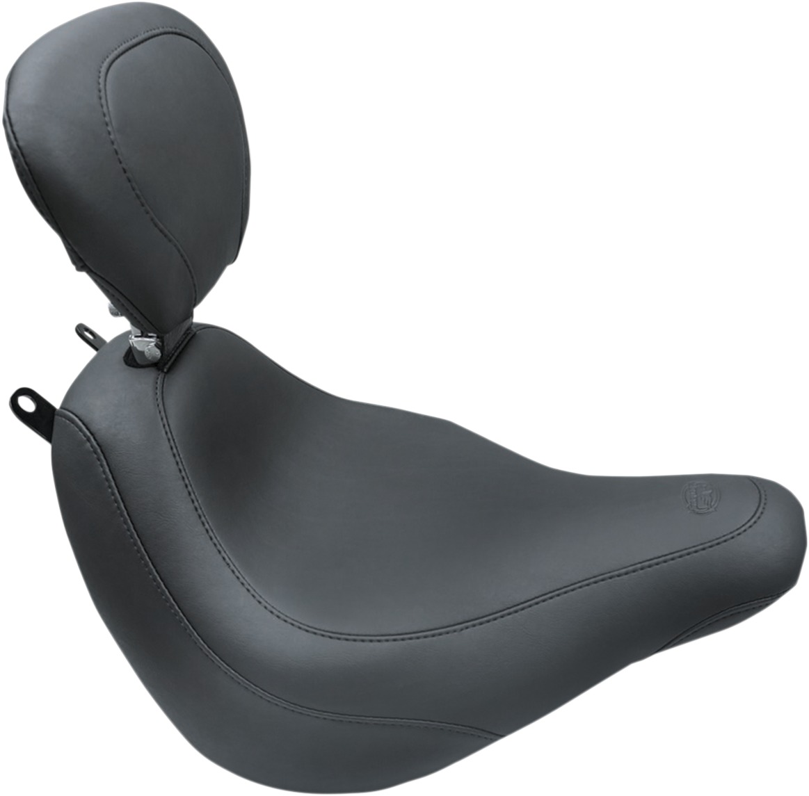 Tripper Smooth Synthetic Leather Solo Seat w/Backrest - For 18-19 Harley FLDE FLHC - Click Image to Close