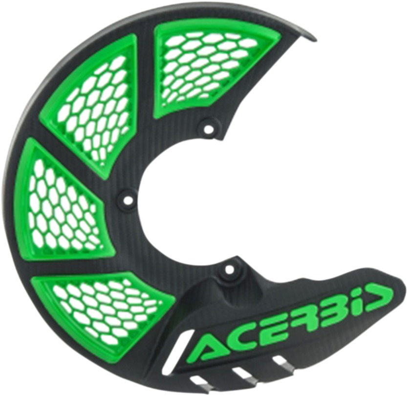 Acerbis X-Brake Vented Disc Cover - Black/Green - Requires Vehicle Specific Mount Bracket - Click Image to Close