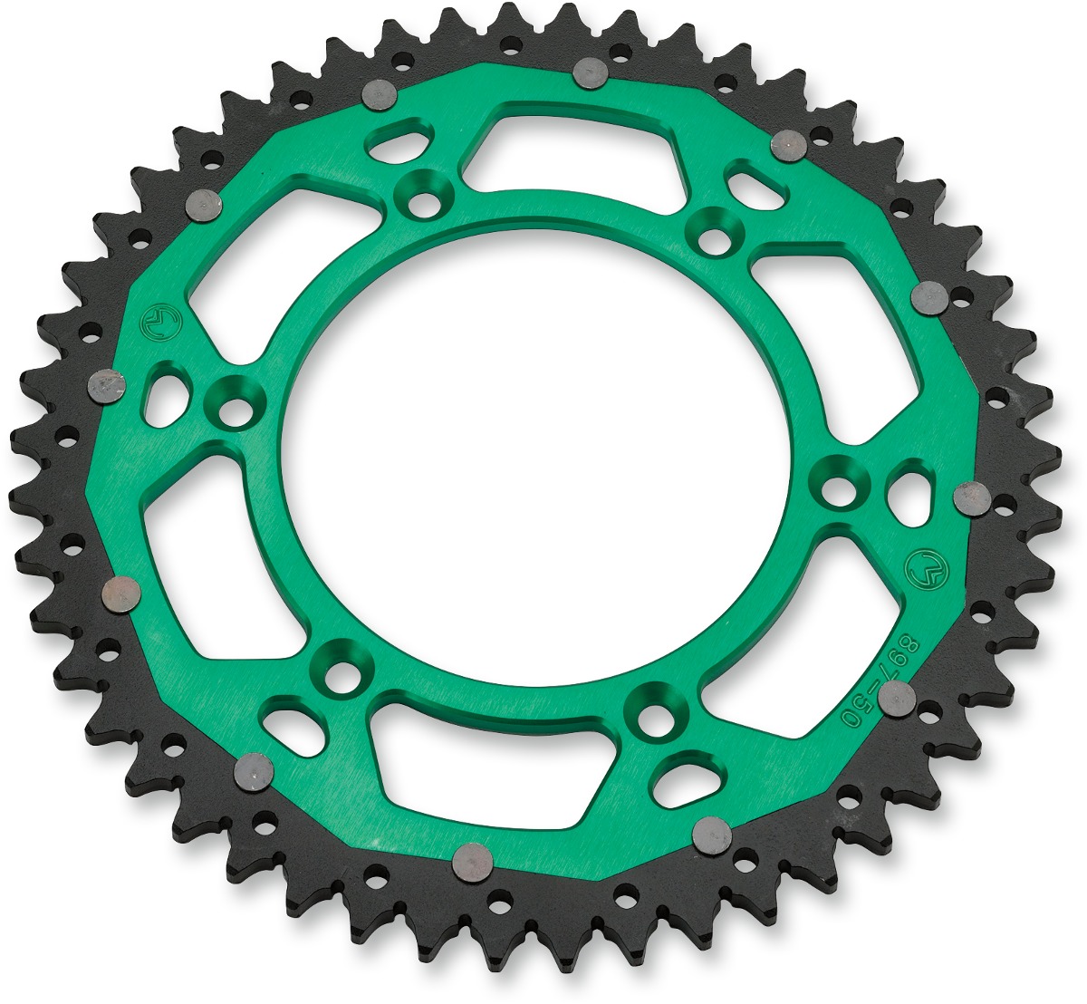 51T Green Dual Metal Rear Sprocket - For 82-20 Kawasaki KX KDX KLX Suzuki RMZ - Click Image to Close