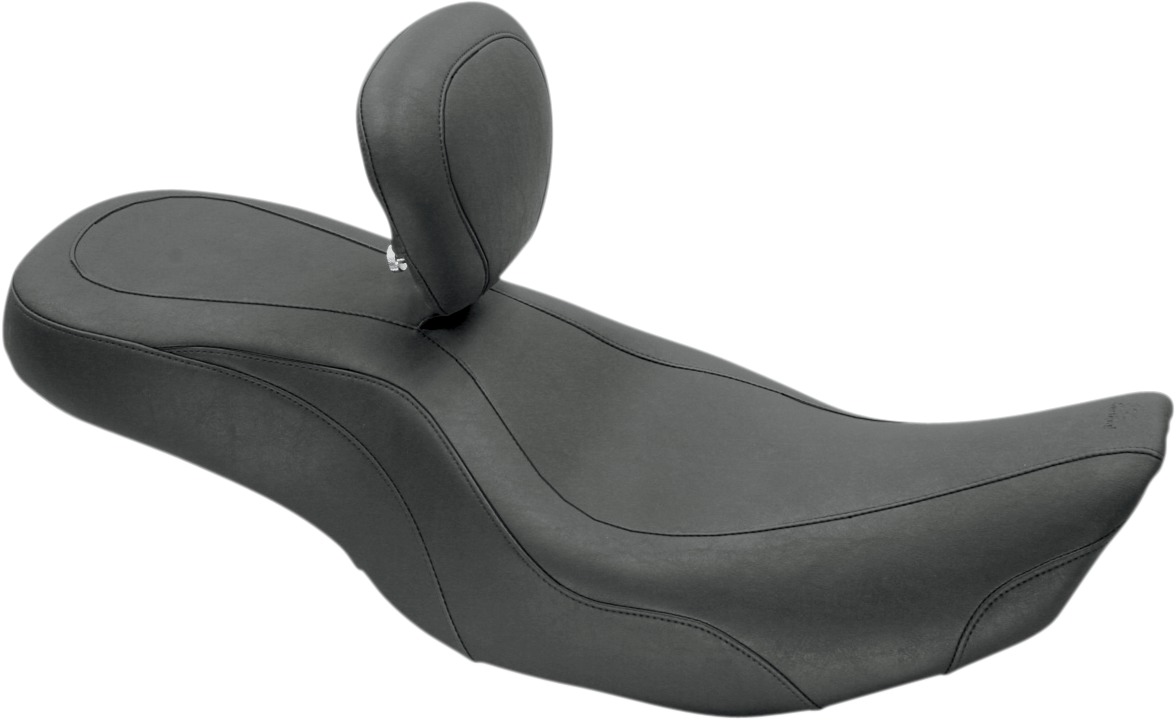 Tripper Smooth Vinyl 2-Up Seat w/Backrest - For 97-07 Harley FLHR FLHX - Click Image to Close