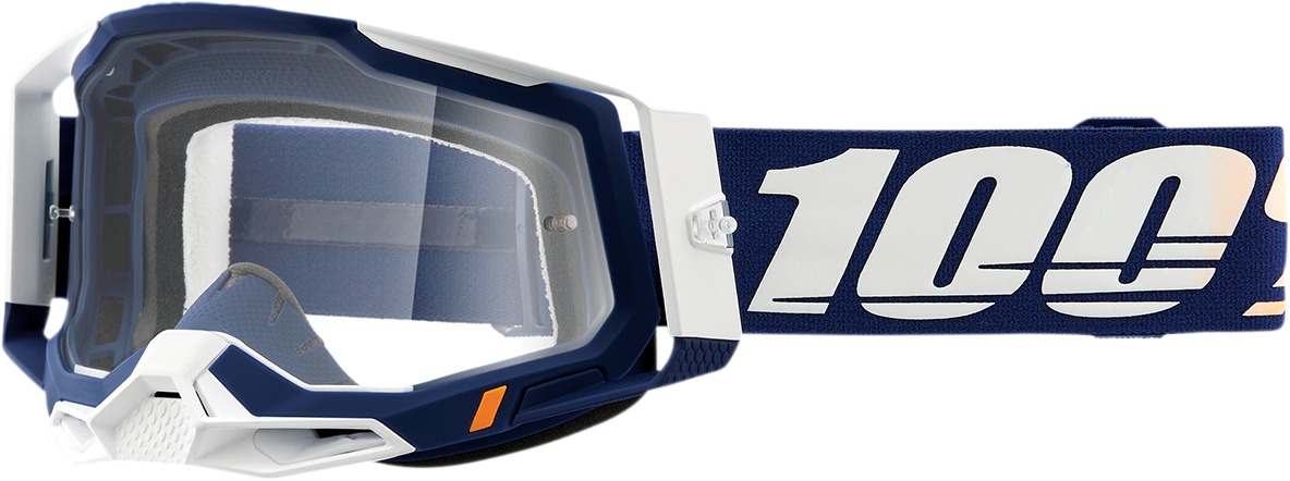 Racecraft 2 Blue / White / Concordia Goggles - Clear Lens - Click Image to Close