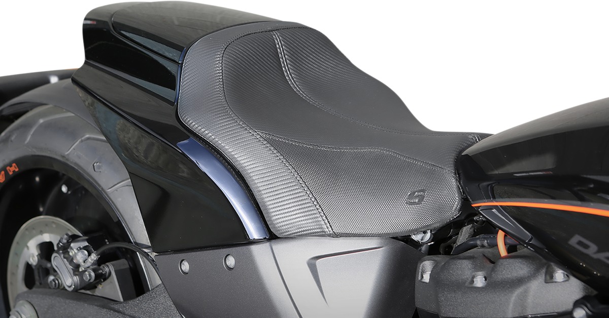 GP-V1 Carbon Fiber Look Solo Seat - Black - For 19-20 Harley FXDR - Click Image to Close