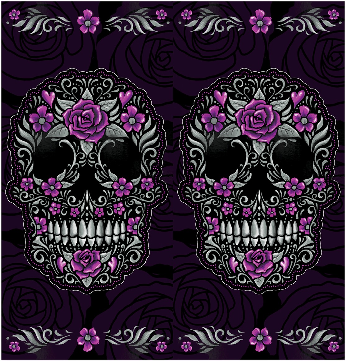 Facemasks - Floral Skull Facemask - Click Image to Close