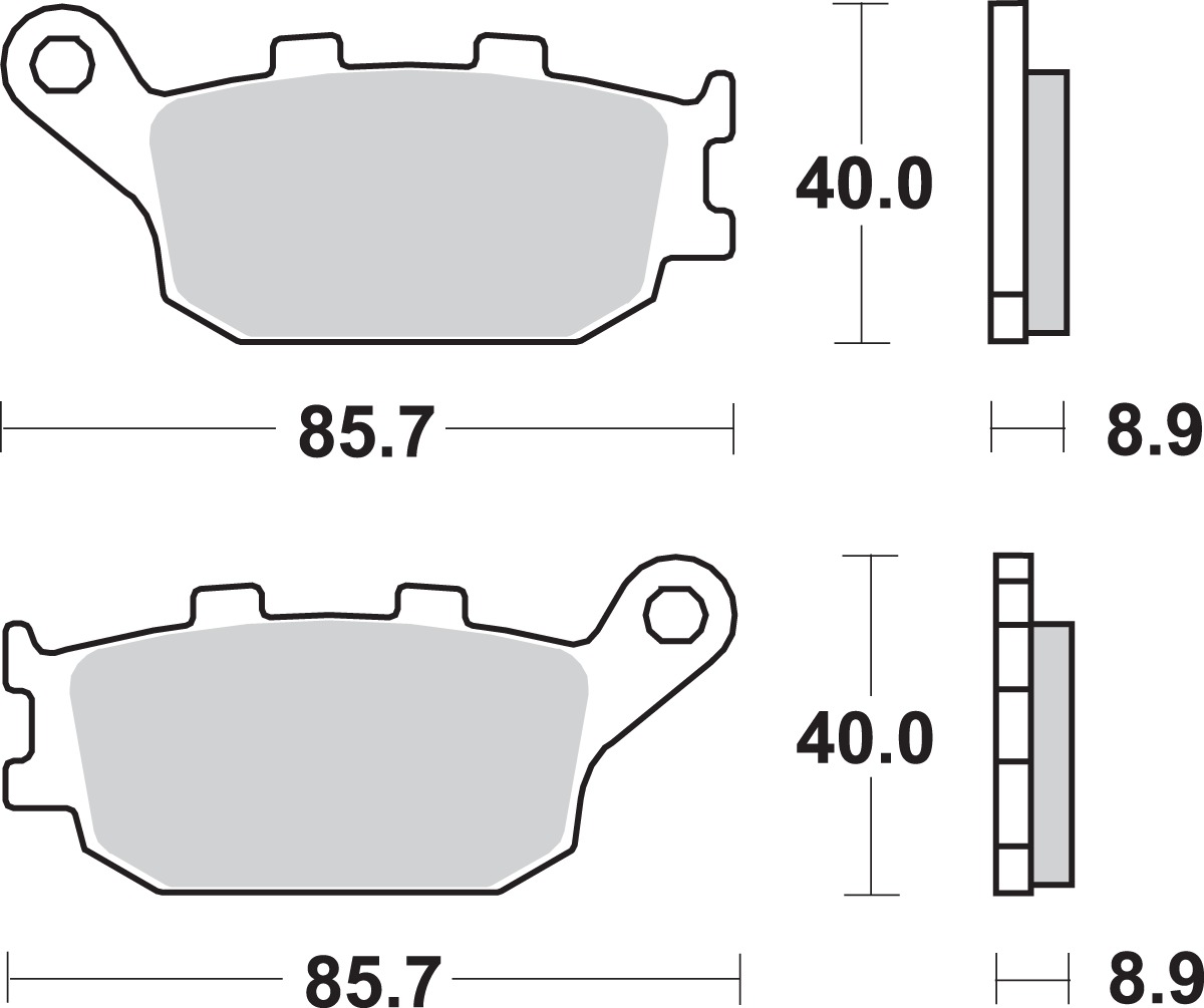 Rear Ceramic Brake Pads - 657Hf Ceramic Brake Pads Sbs - Click Image to Close