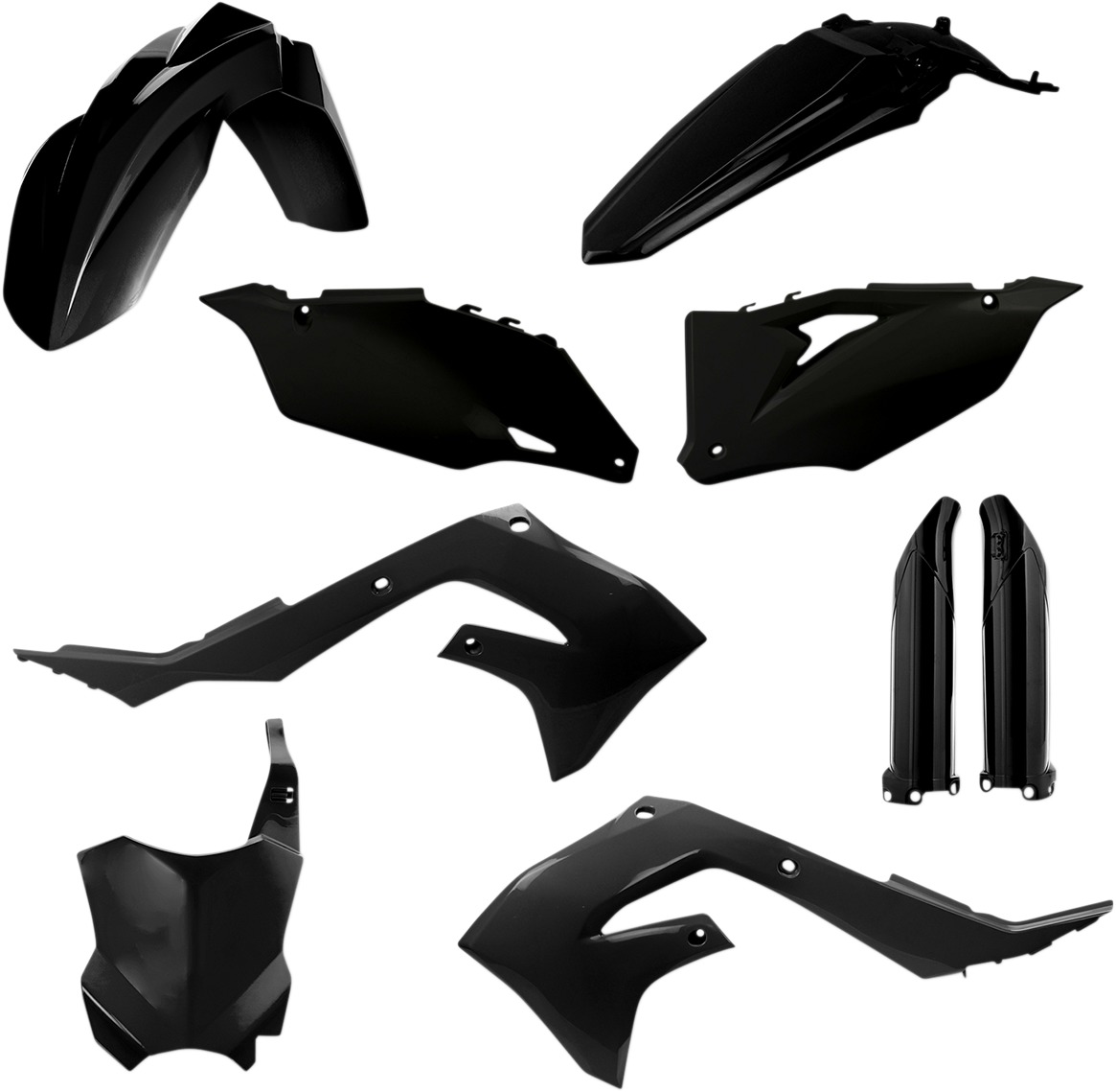 Full Plastic Kit - Black - Fits Many 19-23 Kawasaki 250/450/X - Click Image to Close