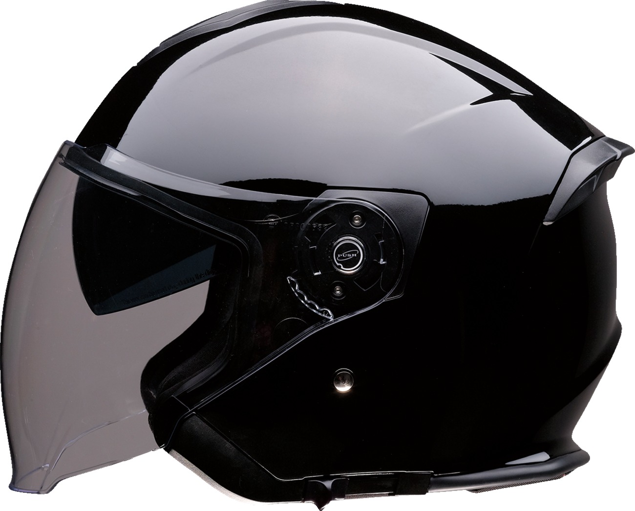 Z1R Road Maxx 2.0 Helmet Gloss Black M - Open-face helmet with drop-down sun visor - Click Image to Close