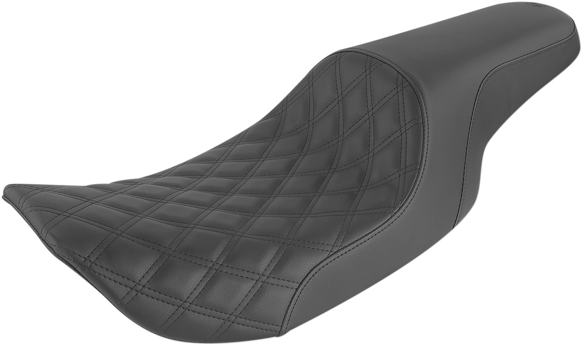 Profiler Lattice Stitched 2-Up Seat - Black - For FLHR FLHX - Click Image to Close