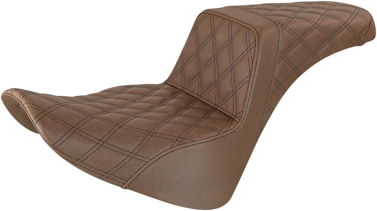 Step-Up Lattice Stitched 2-Up Seat Brown - For 18-20 FLDE FLHC - Click Image to Close