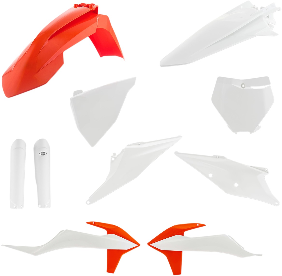 Full Plastic Kit - White/Orange Original 2019 - Fits Many 19-22 KTM 125-450 - Click Image to Close