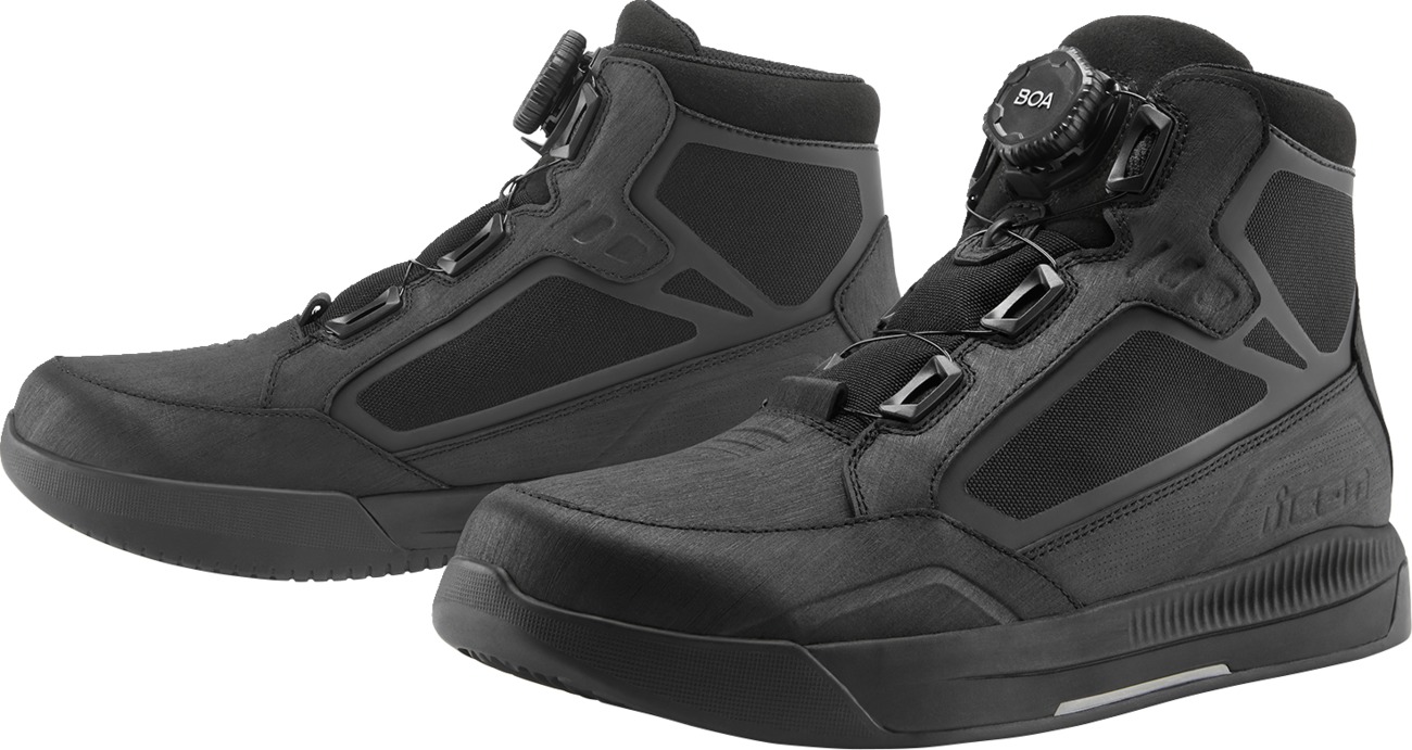 ICON Patrol 3 Waterproof Boots Black 8.5 - Waterproof riding boots for street use - Click Image to Close