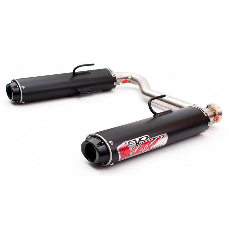 EVO U Dual Slip On Exhaust - For 14-17 Polaris Scrambler XP 1000 - Click Image to Close