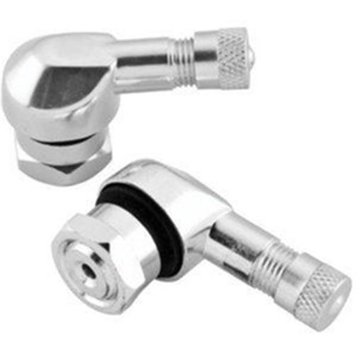 Motorcycle Valve Stems - 11.3mm Silver - Pair - Click Image to Close