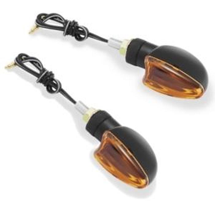 Ultra Small Mini Marker Light V Shaped - Amber Lens - Black Housing - Click Image to Close