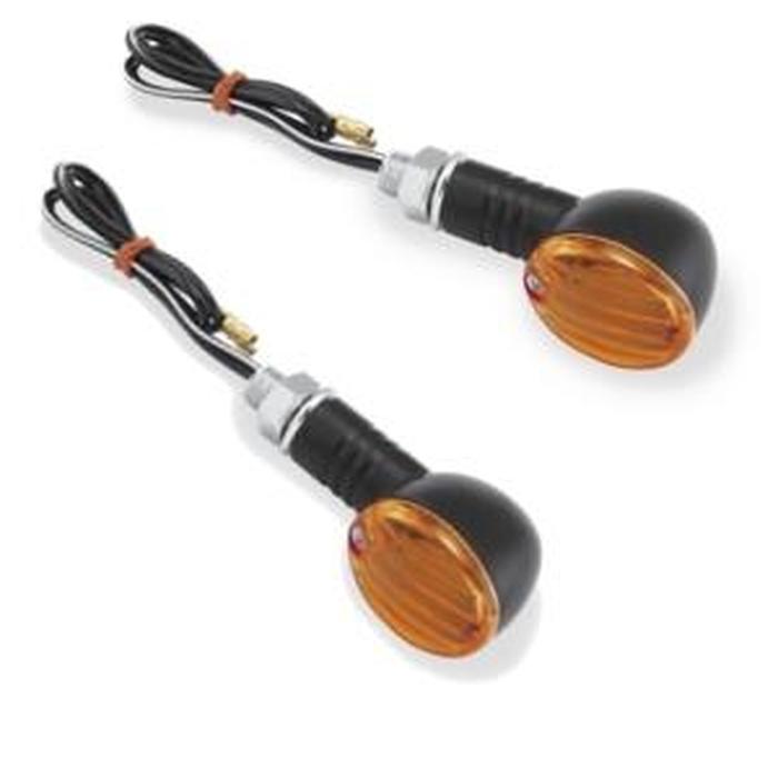 Mini Stalk Marker Light Round - Amber Lens - Black Housing - Click Image to Close