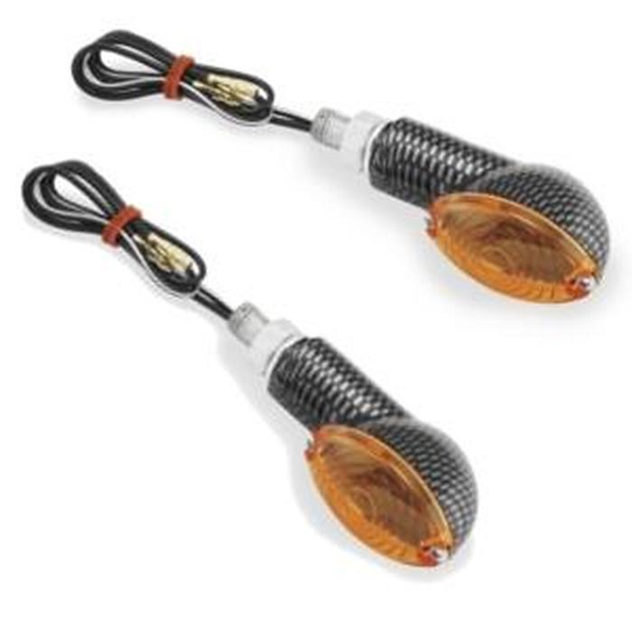 Mini Stalk Marker Light Oval - Amber Lens - Carbon Housing - Click Image to Close