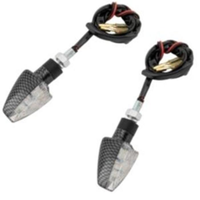 LED Turn Signals - Narrow Arrow Head II - Carbon Look - Amber L.E.D. - Click Image to Close