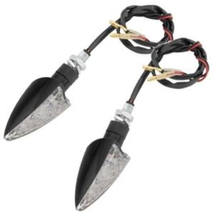 LED Turn Signals - Black Spear w/Amber LED - Click Image to Close