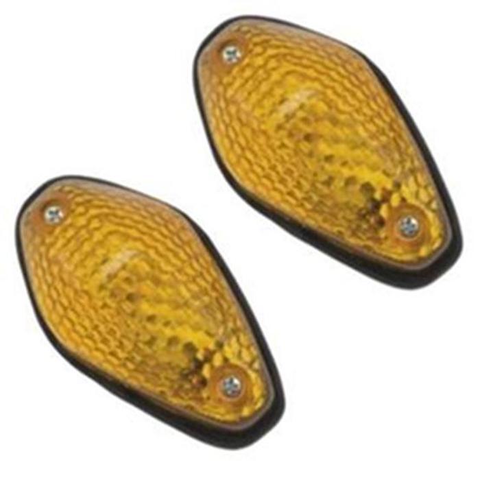 Flush Mount Mini Tear Drop Marker Lights - Amber - Click Image to Close