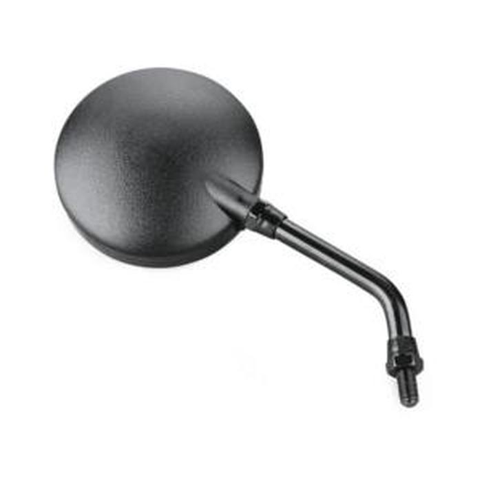 Motorcycle Round Mirror - Black - Click Image to Close