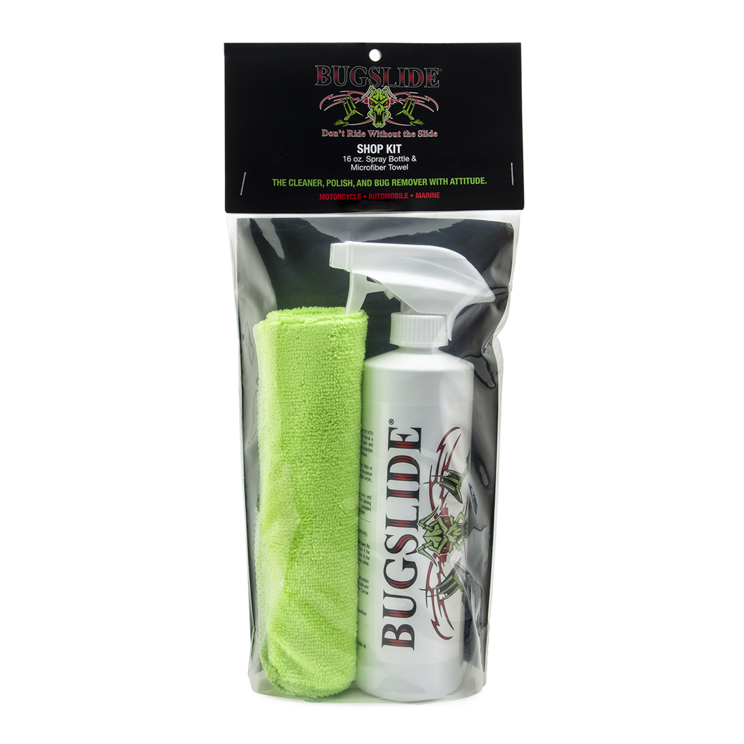 16oz. BugSlide Shop Kit - DON'T RIDE WITHOUT THE SLIDE - Click Image to Close