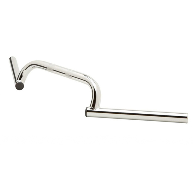 Clubman Bar Handlebars - Low Chrome 1.00" Dia. (slotted) 27.9W--5.31PB - Click Image to Close