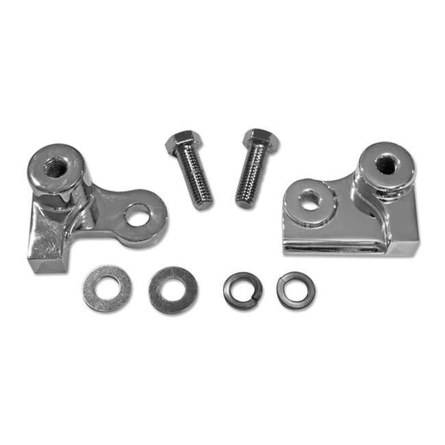 Chrome Rear Lowering Block Kit - For 85-96 Harley Davidson FLH FLT - Click Image to Close