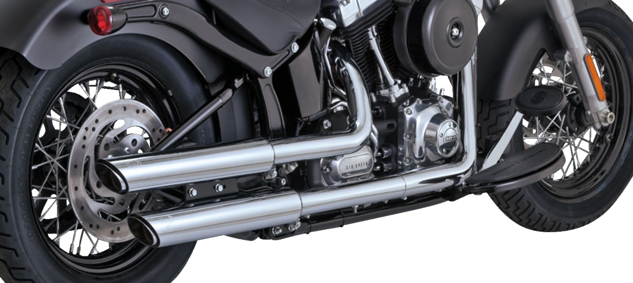 Vance & Hines HD Softail Deluxe/Slim/Crossbones PCX Slip-On Exhaust - Click Image to Close