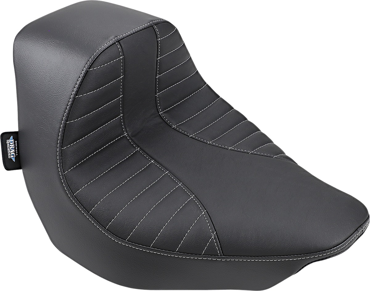 EZ Mount Scorpion Stitch Vinyl Solo Seat Black/Silver Low - For 18-21 Harley Davidson FLFB/S - Click Image to Close