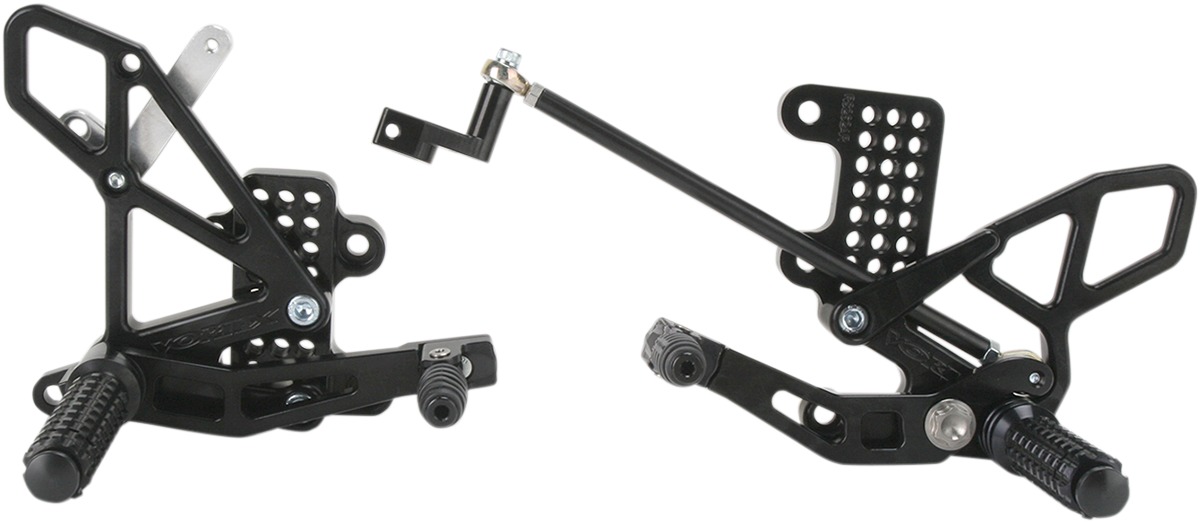 V2 Adjustable Rearset Black w/ Brake Switch - For 07-17 Honda CBR600RR - Click Image to Close