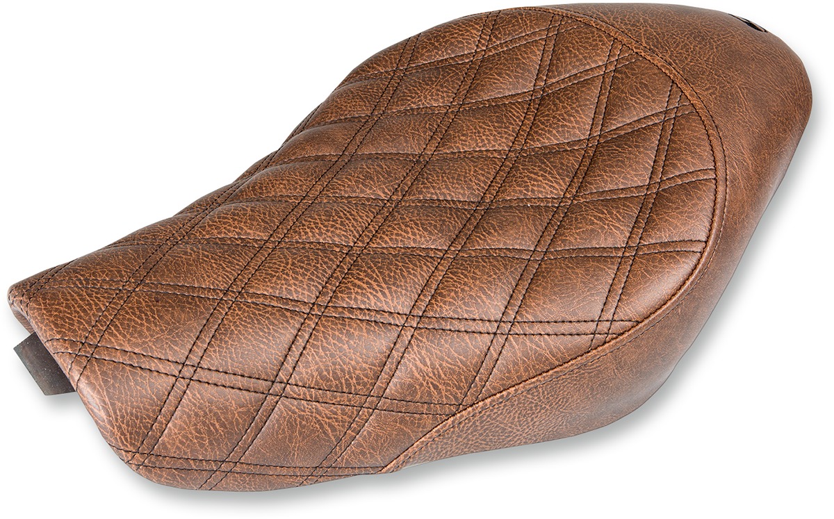 Renegade Lattice Stitched Solo Seat Brown Gel - For 04-20 Harley XL - Click Image to Close