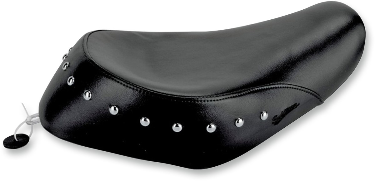 Renegade Studded Solo Seat Black Gel Low - For 79-03 Harley XL - Click Image to Close