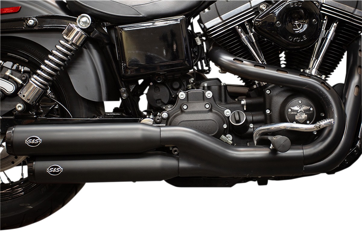 Grand National Black Slip On Exhaust - For 08-17 Harley FXDF FXDLS FXDWG - Click Image to Close