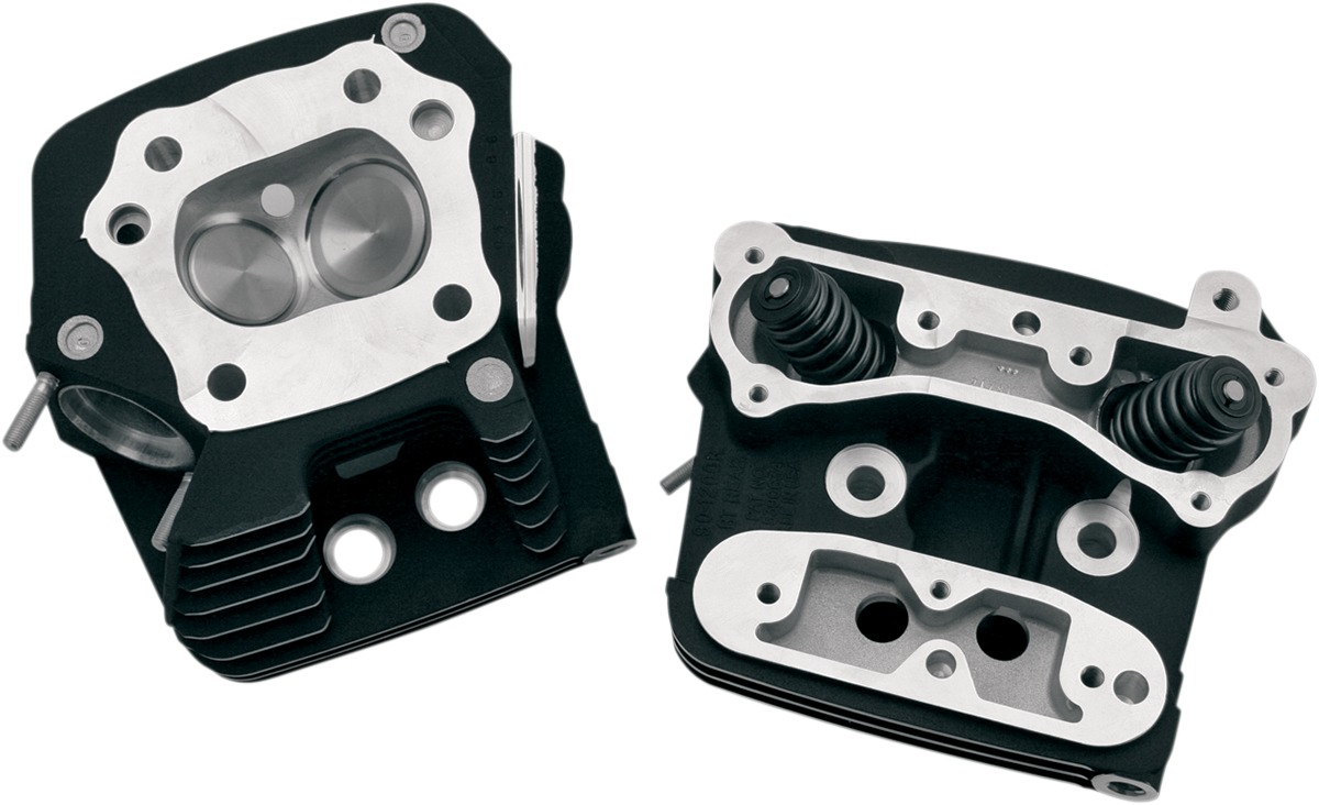 Performance Replacement Cylinder Heads for Evolution Big Twin Engines - Head Kit Evo Bt Blk - Click Image to Close